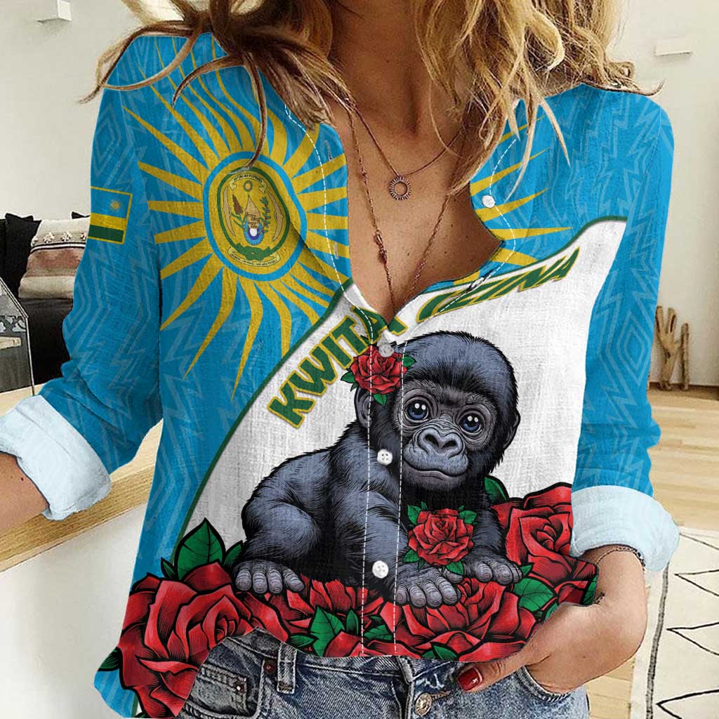 Personalized Rwanda Baby Gorilla Women Casual Shirt Kwita Izina 2025 - Wonder Print Shop