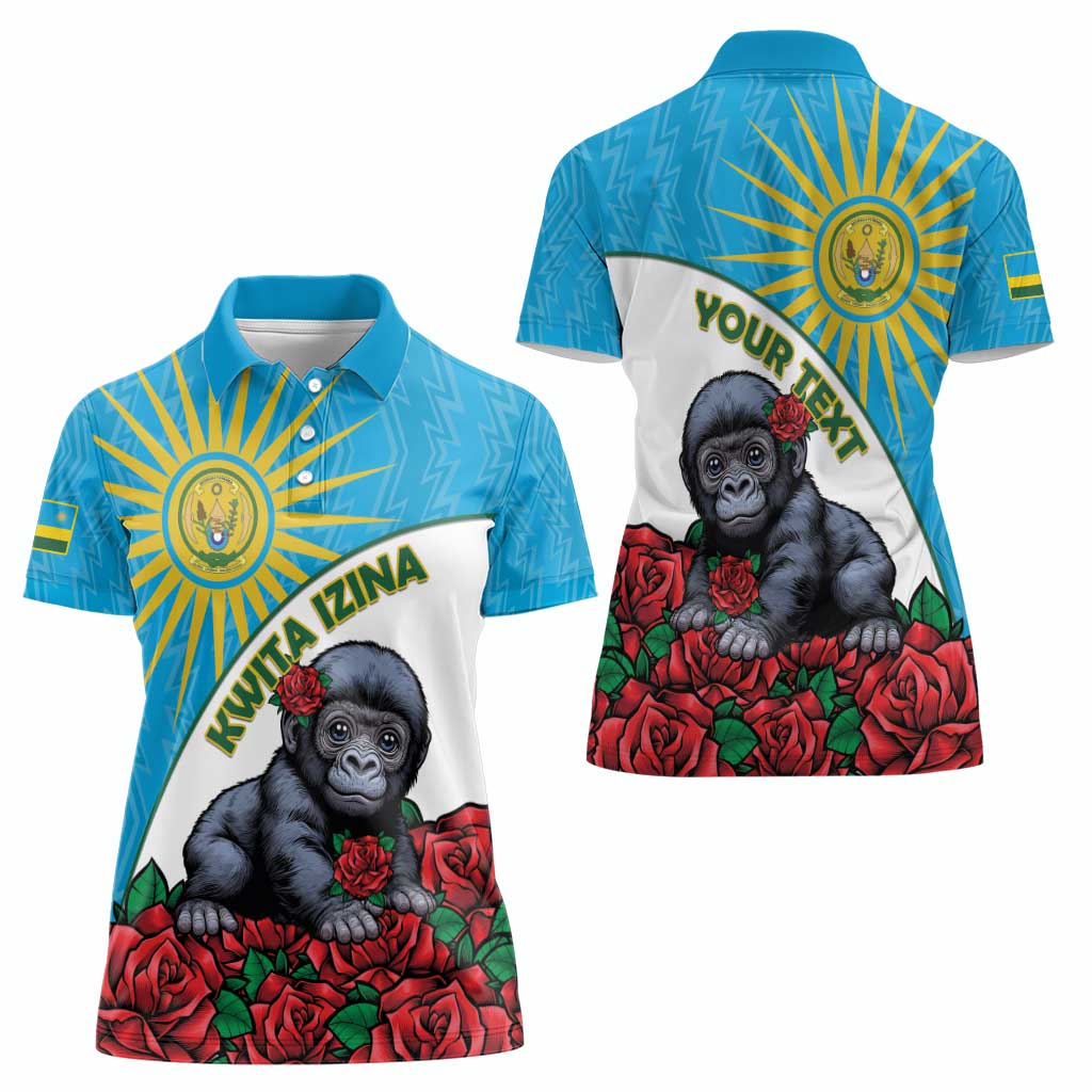Personalized Rwanda Baby Gorilla Women Polo Shirt Kwita Izina 2025 - Wonder Print Shop