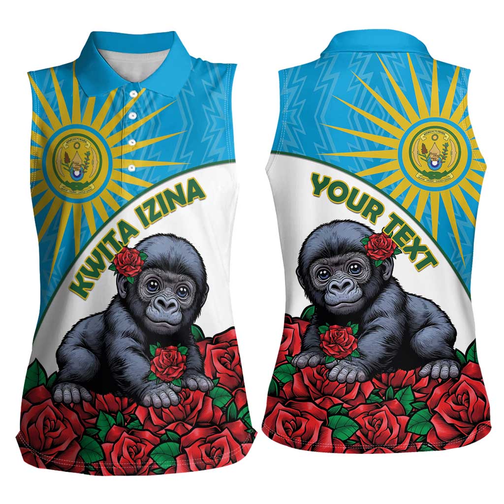 Personalized Rwanda Baby Gorilla Women Sleeveless Polo Shirt Kwita Izina 2025 - Wonder Print Shop
