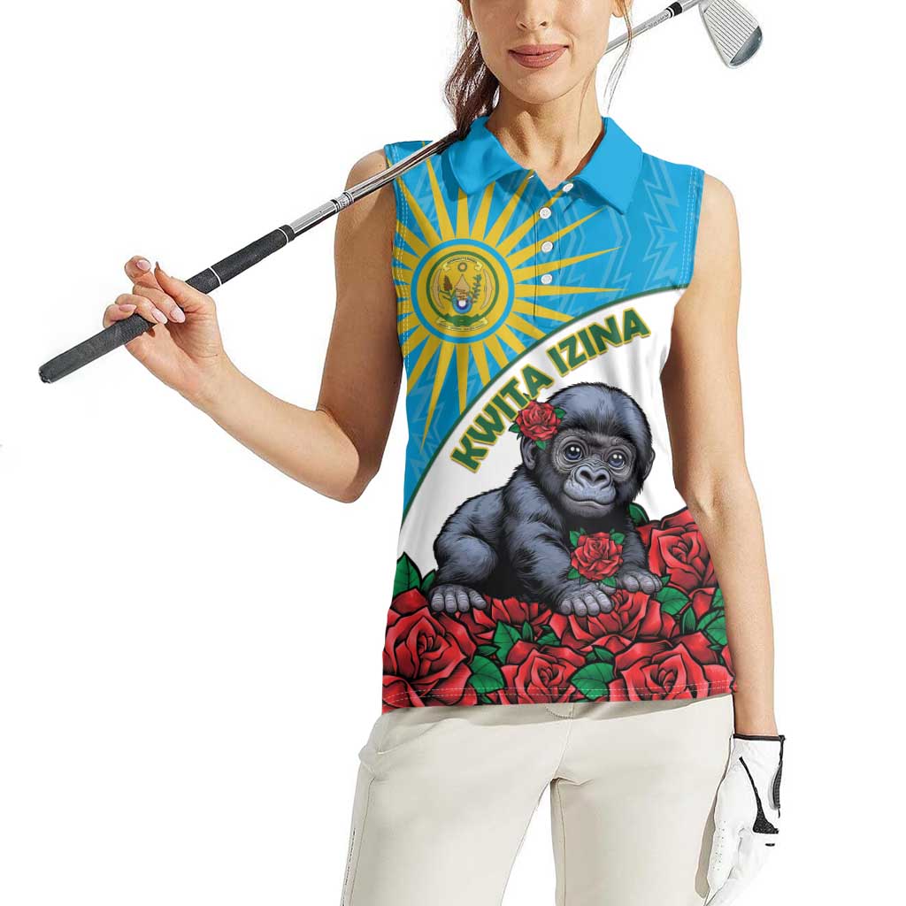 Personalized Rwanda Baby Gorilla Women Sleeveless Polo Shirt Kwita Izina 2025 - Wonder Print Shop