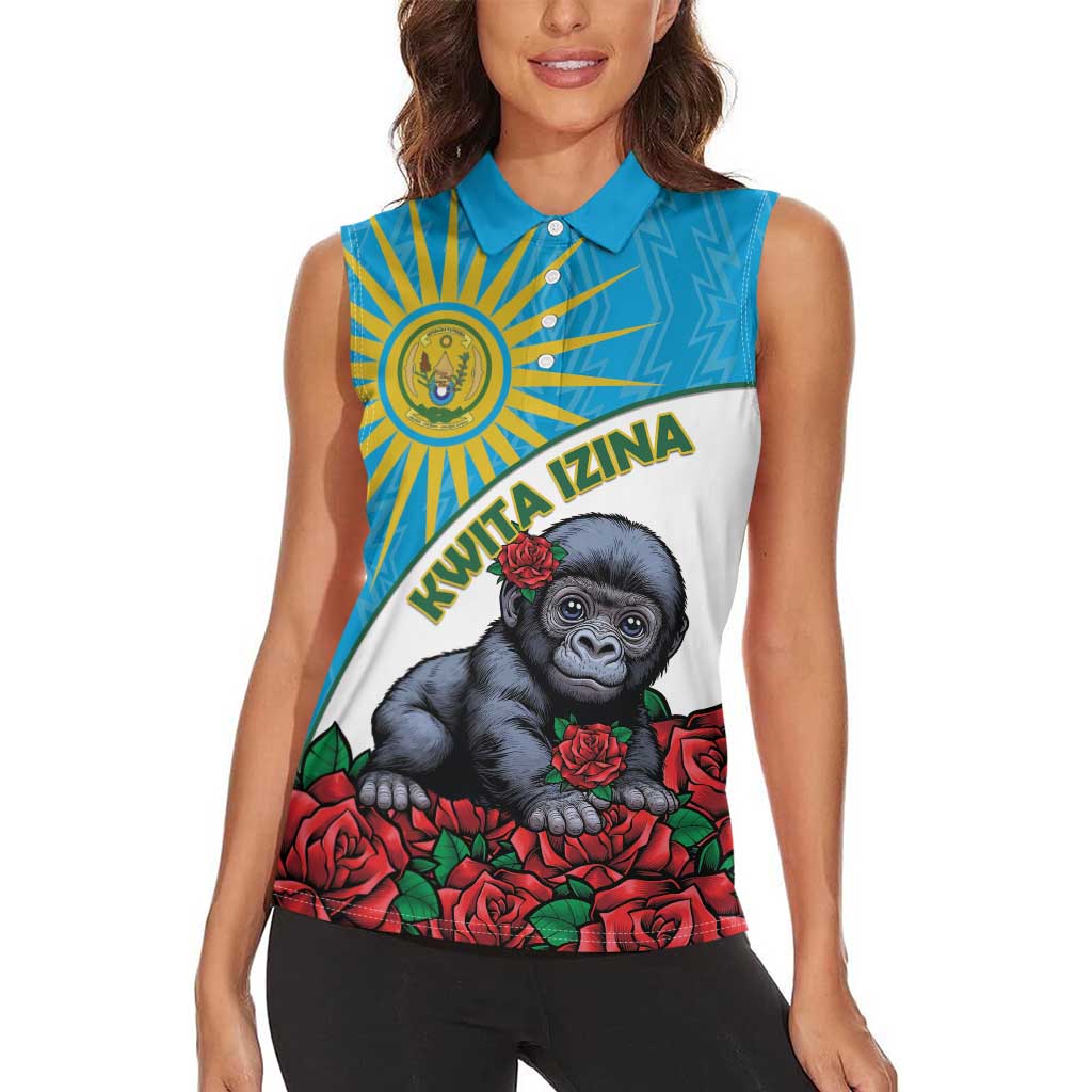 Personalized Rwanda Baby Gorilla Women Sleeveless Polo Shirt Kwita Izina 2025 - Wonder Print Shop