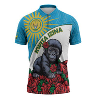 Personalized Rwanda Baby Gorilla Zipper Polo Shirt Kwita Izina 2025 - Wonder Print Shop