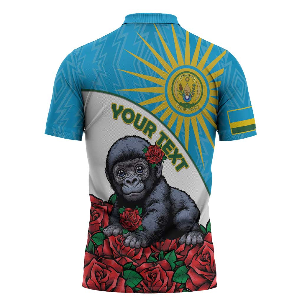 Personalized Rwanda Baby Gorilla Zipper Polo Shirt Kwita Izina 2025 - Wonder Print Shop