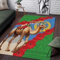 Personalised Eritrea Arabian Camel Area Rug Gerbera Flower Flag Color - Wonder Print Shop