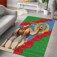 Personalised Eritrea Arabian Camel Area Rug Gerbera Flower Flag Color - Wonder Print Shop