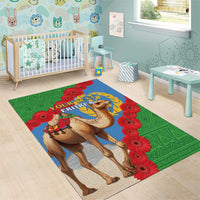 Personalised Eritrea Arabian Camel Area Rug Gerbera Flower Flag Color - Wonder Print Shop