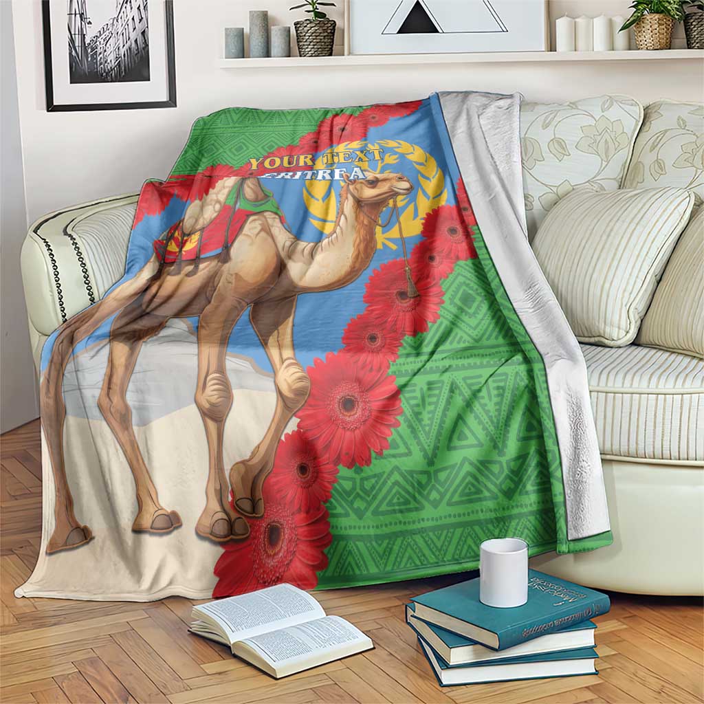 Personalised Eritrea Arabian Camel Blanket Gerbera Flower Flag Color