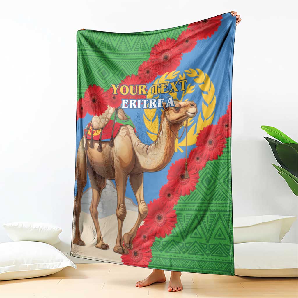 Personalised Eritrea Arabian Camel Blanket Gerbera Flower Flag Color
