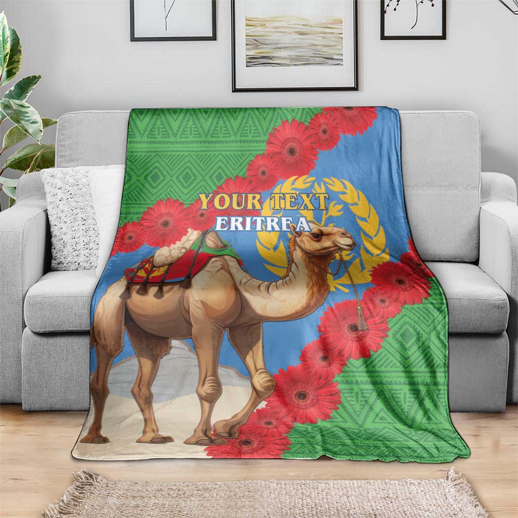 Personalised Eritrea Arabian Camel Blanket Gerbera Flower Flag Color