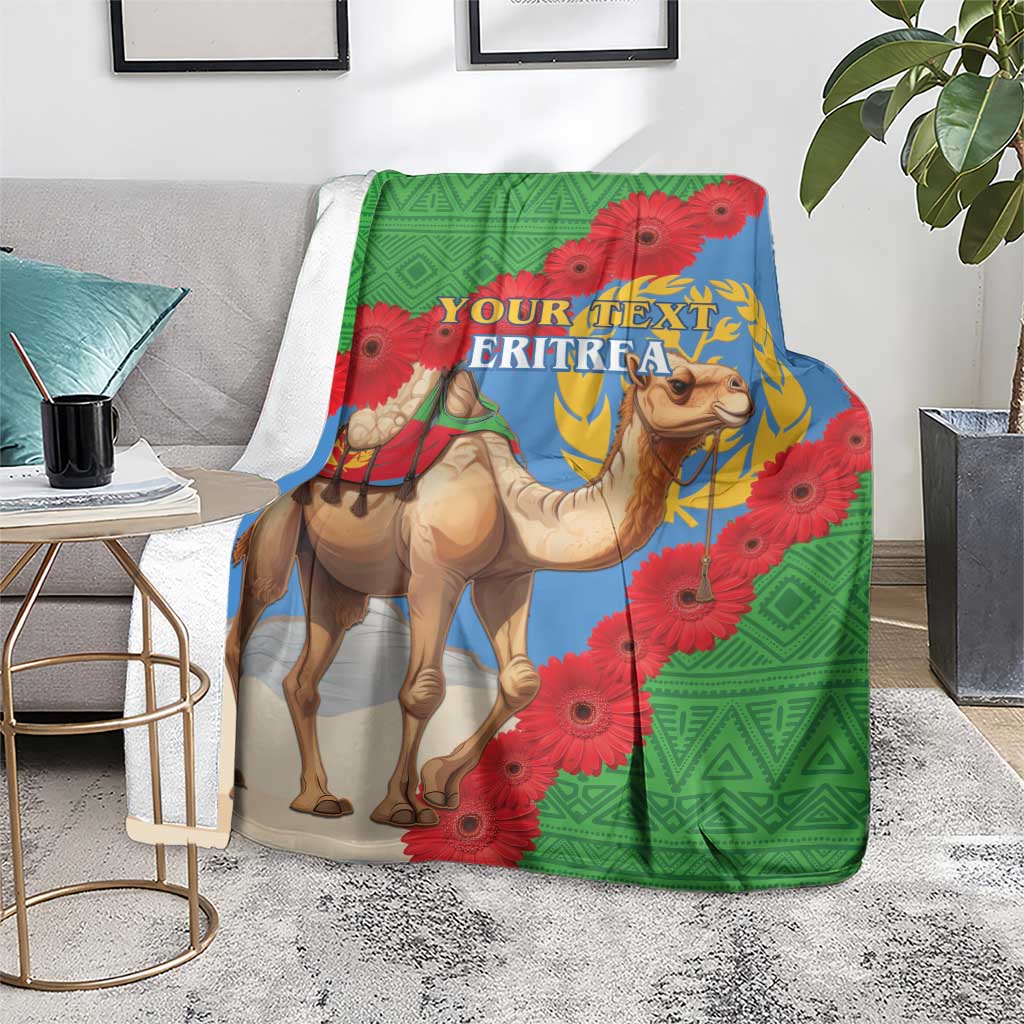 Personalised Eritrea Arabian Camel Blanket Gerbera Flower Flag Color