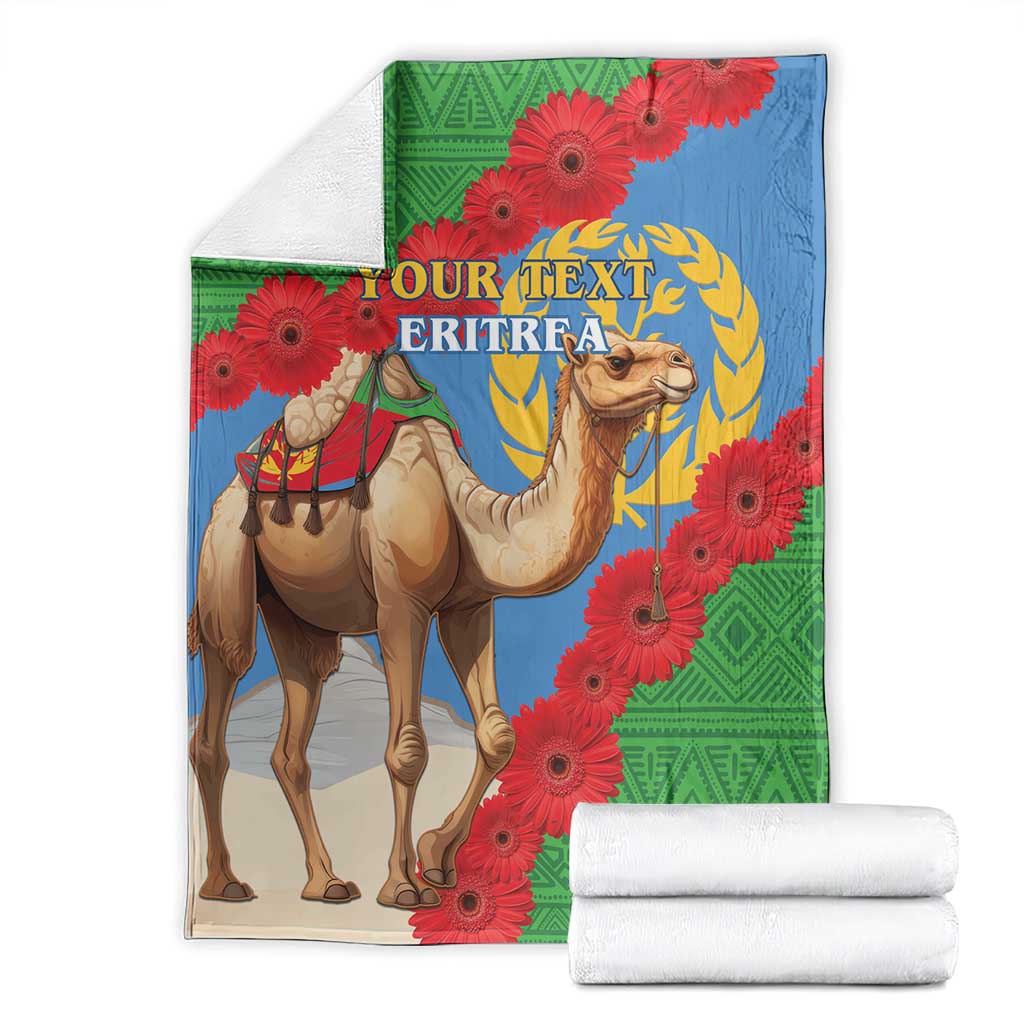 Personalised Eritrea Arabian Camel Blanket Gerbera Flower Flag Color