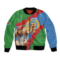 Personalised Eritrea Arabian Camel Bomber Jacket Gerbera Flower Flag Color - Wonder Print Shop