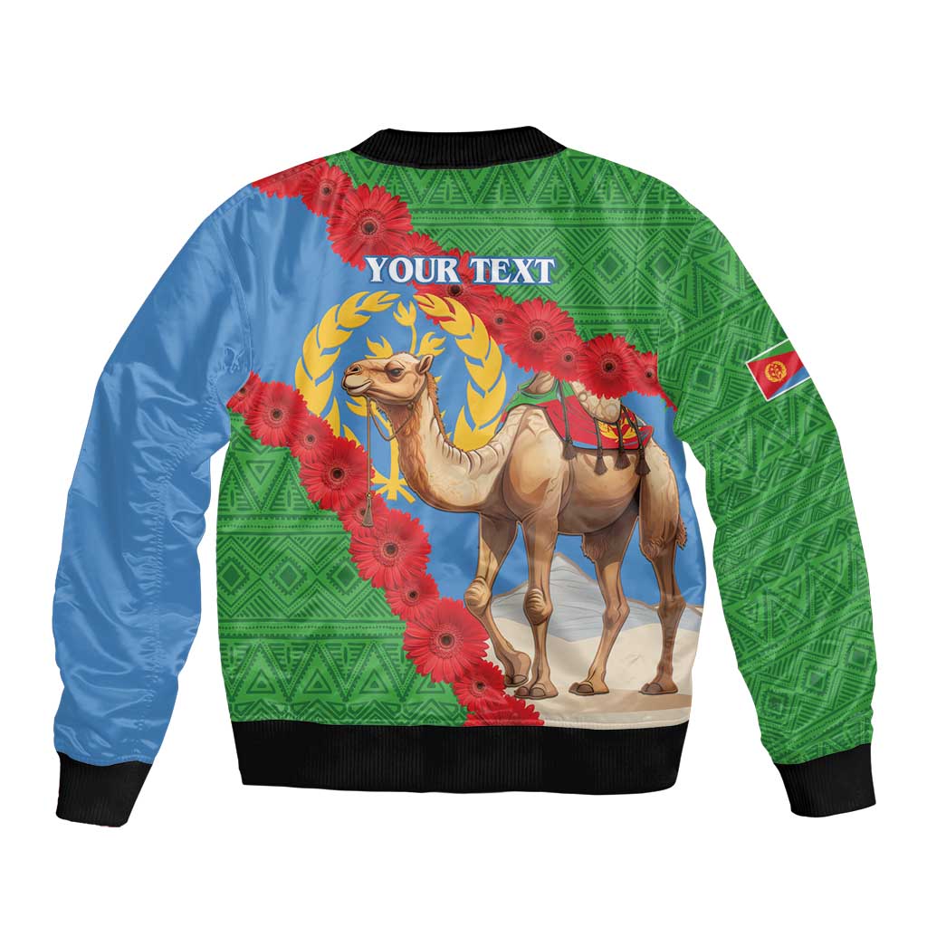 Personalised Eritrea Arabian Camel Bomber Jacket Gerbera Flower Flag Color - Wonder Print Shop