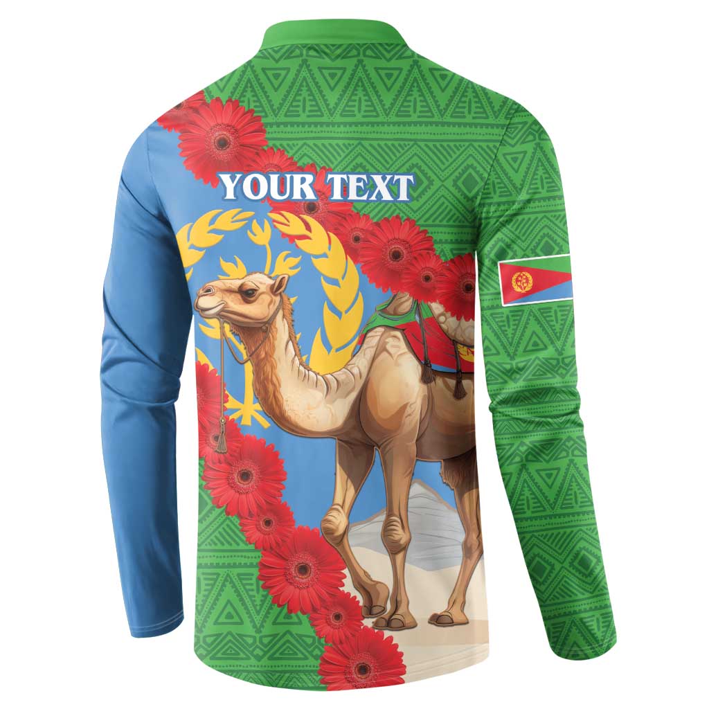 Personalised Eritrea Arabian Camel Button Sweatshirt Gerbera Flower Flag Color - Wonder Print Shop