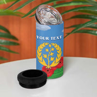 Personalised Eritrea Arabian Camel 4 in 1 Can Cooler Tumbler Gerbera Flower Flag Color - Wonder Print Shop