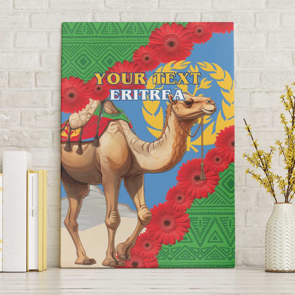 Personalised Eritrea Arabian Camel Canvas Wall Art Gerbera Flower Flag Color - Wonder Print Shop