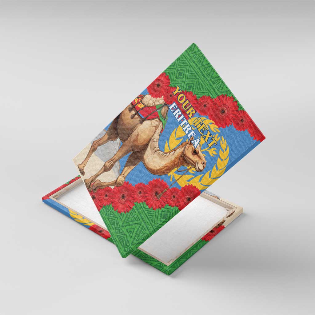 Personalised Eritrea Arabian Camel Canvas Wall Art Gerbera Flower Flag Color - Wonder Print Shop