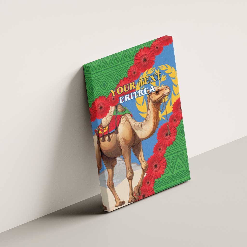 Personalised Eritrea Arabian Camel Canvas Wall Art Gerbera Flower Flag Color - Wonder Print Shop