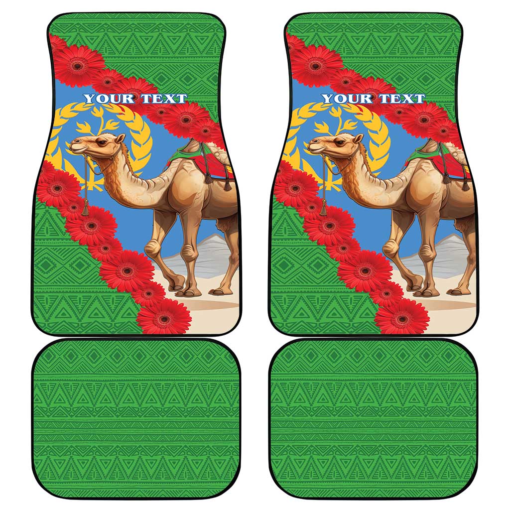 Personalised Eritrea Arabian Camel Car Mats Gerbera Flower Flag Color - Wonder Print Shop