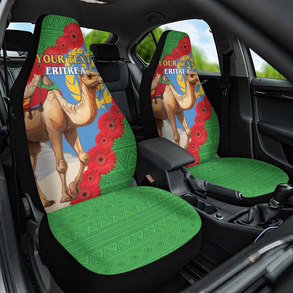 Personalised Eritrea Arabian Camel Car Seat Cover Gerbera Flower Flag Color - Wonder Print Shop