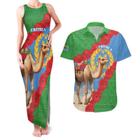 Personalised Eritrea Arabian Camel Couples Matching Tank Maxi Dress and Hawaiian Shirt Gerbera Flower Flag Color - Wonder Print Shop