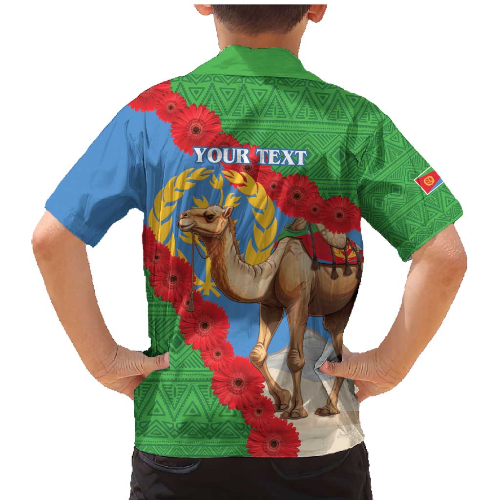 Personalised Eritrea Arabian Camel Family Matching Mermaid Dress and Hawaiian Shirt Gerbera Flower Flag Color - Wonder Print Shop