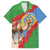 Personalised Eritrea Arabian Camel Family Matching Off The Shoulder Long Sleeve Dress and Hawaiian Shirt Gerbera Flower Flag Color - Wonder Print Shop