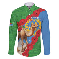 Personalised Eritrea Arabian Camel Family Matching Off The Shoulder Long Sleeve Dress and Hawaiian Shirt Gerbera Flower Flag Color - Wonder Print Shop