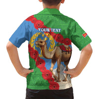 Personalised Eritrea Arabian Camel Family Matching Off Shoulder Maxi Dress and Hawaiian Shirt Gerbera Flower Flag Color - Wonder Print Shop