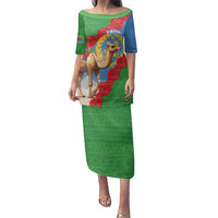 Personalised Eritrea Arabian Camel Family Matching Puletasi and Hawaiian Shirt Gerbera Flower Flag Color - Wonder Print Shop