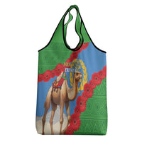 Personalised Eritrea Arabian Camel Grocery Bag Gerbera Flower Flag Color