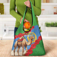 Personalised Eritrea Arabian Camel Grocery Bag Gerbera Flower Flag Color