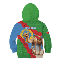Personalised Eritrea Arabian Camel Kid Hoodie Gerbera Flower Flag Color - Wonder Print Shop