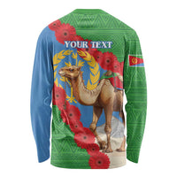 Personalised Eritrea Arabian Camel Long Sleeve Shirt Gerbera Flower Flag Color - Wonder Print Shop