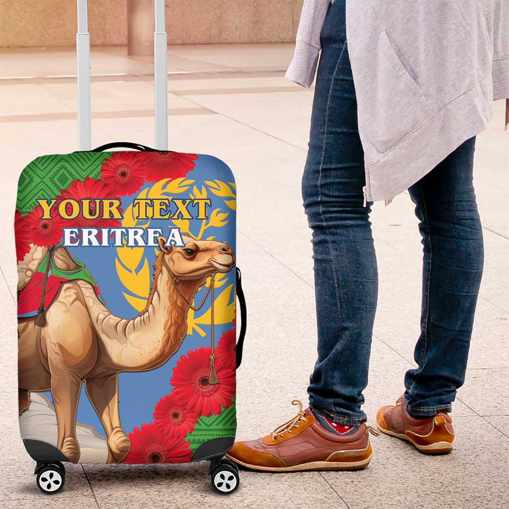 Personalised Eritrea Arabian Camel Luggage Cover Gerbera Flower Flag Color - Wonder Print Shop