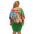 Personalised Eritrea Arabian Camel Off Shoulder Short Dress Gerbera Flower Flag Color - Wonder Print Shop