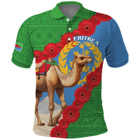 Personalised Eritrea Arabian Camel Polo Shirt Gerbera Flower Flag Color - Wonder Print Shop