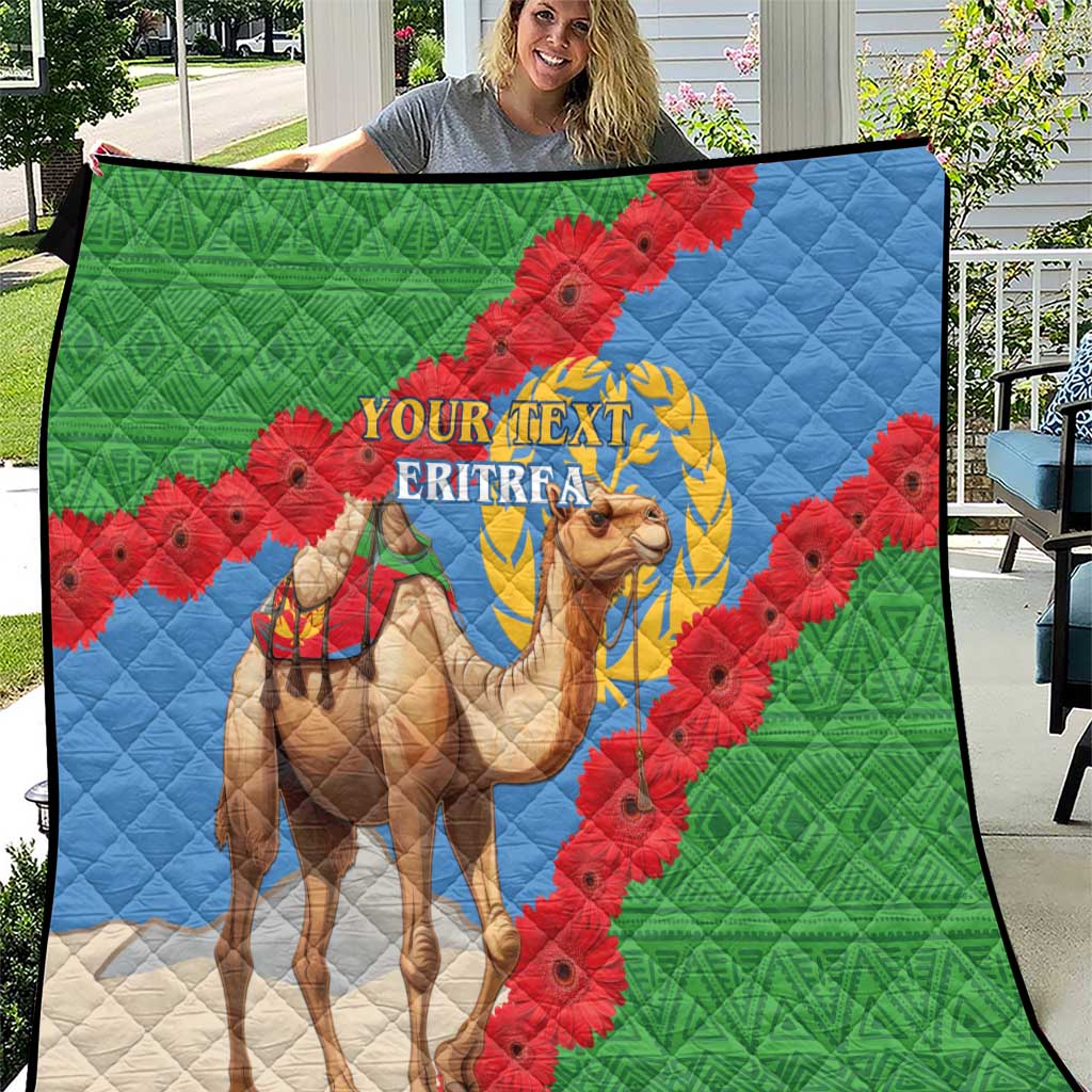 Personalised Eritrea Arabian Camel Quilt Gerbera Flower Flag Color - Wonder Print Shop