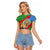 Personalised Eritrea Arabian Camel Raglan Cropped T Shirt Gerbera Flower Flag Color - Wonder Print Shop