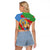 Personalised Eritrea Arabian Camel Raglan Cropped T Shirt Gerbera Flower Flag Color - Wonder Print Shop
