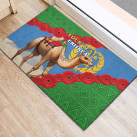 Personalised Eritrea Arabian Camel Rubber Doormat Gerbera Flower Flag Color - Wonder Print Shop