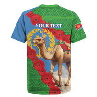Personalised Eritrea Arabian Camel Rugby Jersey Gerbera Flower Flag Color - Wonder Print Shop