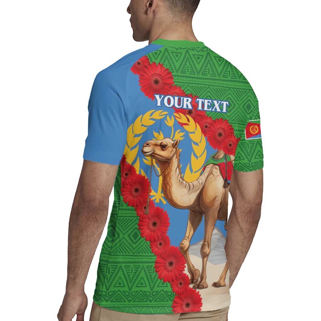Personalised Eritrea Arabian Camel Rugby Jersey Gerbera Flower Flag Color - Wonder Print Shop
