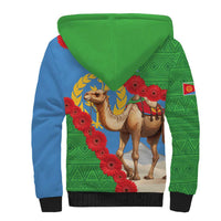 Personalised Eritrea Arabian Camel Sherpa Hoodie Gerbera Flower Flag Color - Wonder Print Shop
