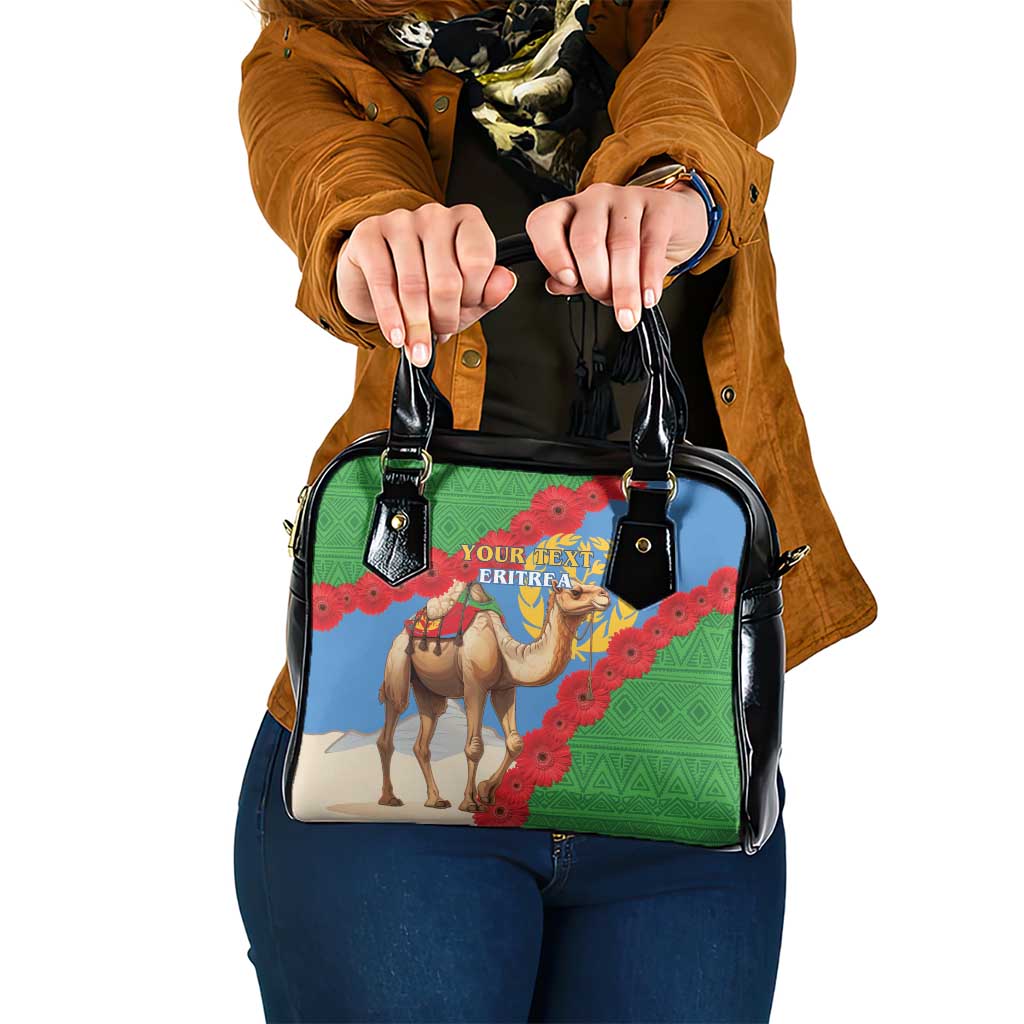 Personalised Eritrea Arabian Camel Shoulder Handbag Gerbera Flower Flag Color