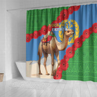 Personalised Eritrea Arabian Camel Shower Curtain Gerbera Flower Flag Color