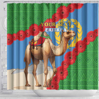 Personalised Eritrea Arabian Camel Shower Curtain Gerbera Flower Flag Color