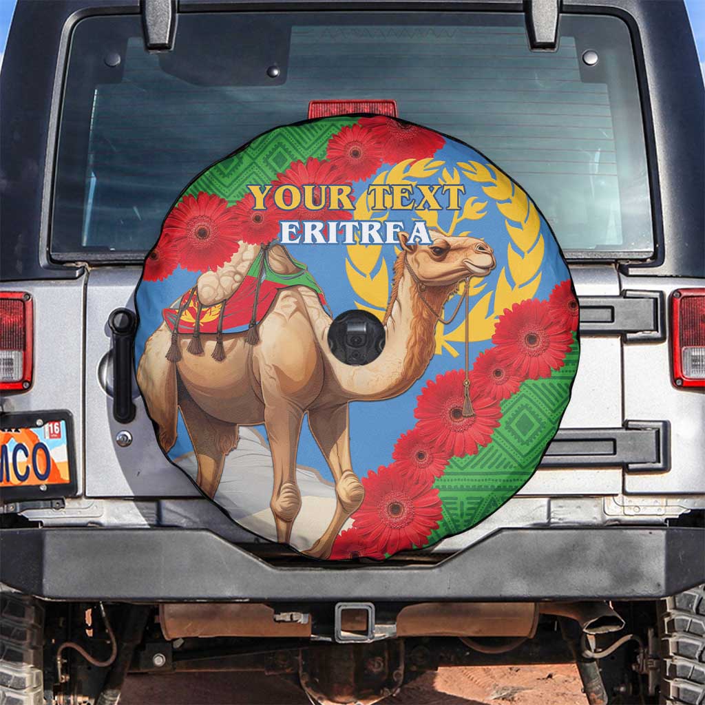 Personalised Eritrea Arabian Camel Spare Tire Cover Gerbera Flower Flag Color - Wonder Print Shop