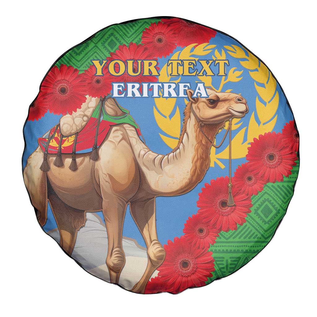 Personalised Eritrea Arabian Camel Spare Tire Cover Gerbera Flower Flag Color - Wonder Print Shop