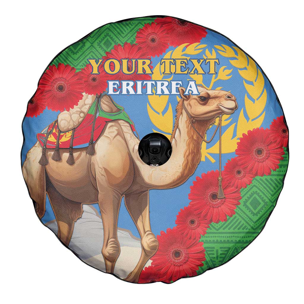 Personalised Eritrea Arabian Camel Spare Tire Cover Gerbera Flower Flag Color - Wonder Print Shop